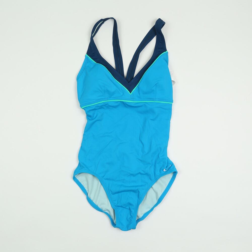 Nike Women One Piece Swimsuit Blue Size M
